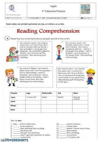 Understanding information about people