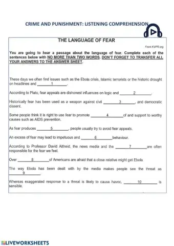 The language of fear