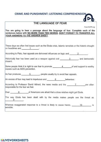 The language of fear