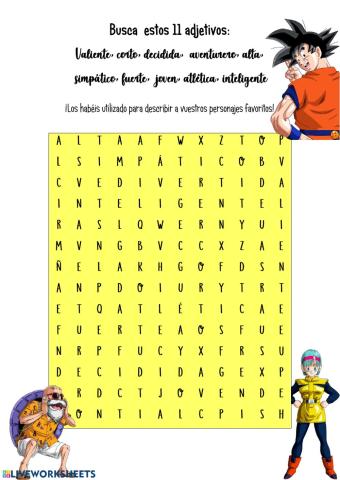 Adjetivos- bola de drac