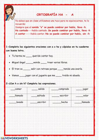 Ortografía ha, a
