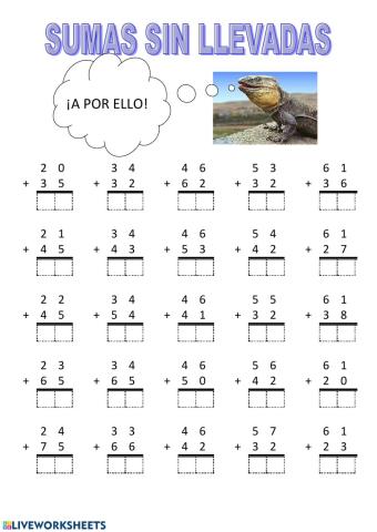 Sumas sin llevadas 2