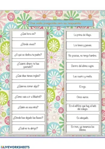 Cada pregunta con su respuesta