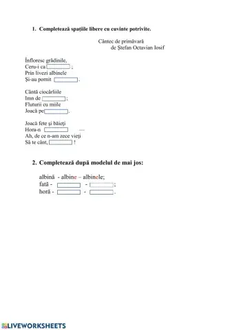 Cântec de primăvară. lecția II