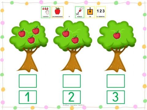 Números 1-3 manzanas
