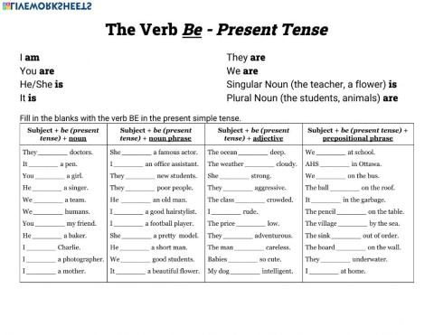 The Verb BE (present & past)