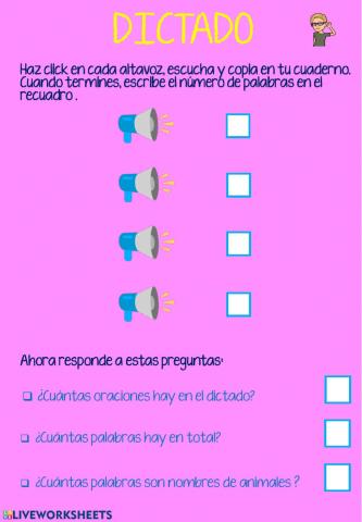 Dictado de oraciones