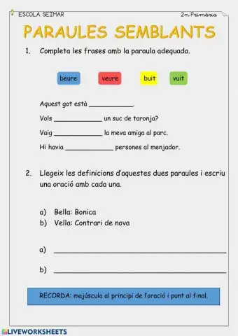 Paraules semblants 2