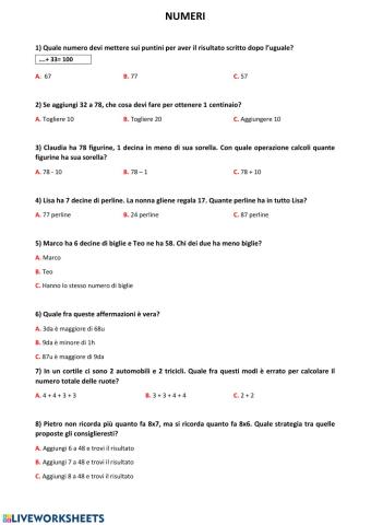 Competenze nei numeri