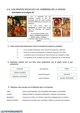 Los grupos sociales en la Edad Media