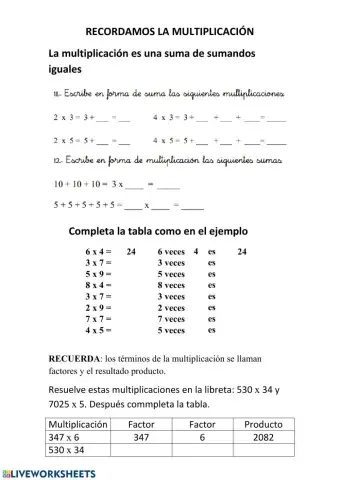 La multiplicación