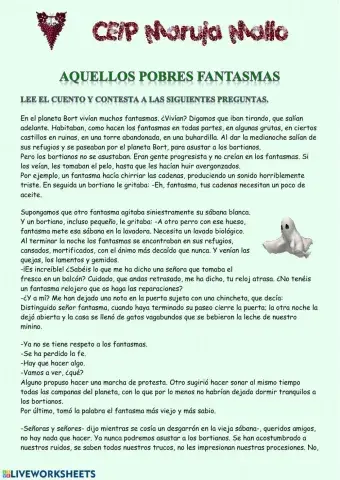 Lectura comprensiva 6º