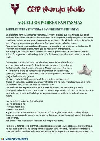 Lectura comprensiva 6º