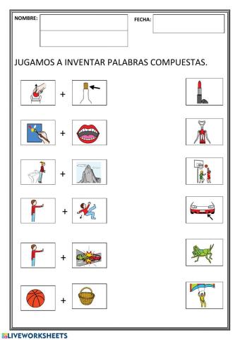 Escribe palabras compuestas