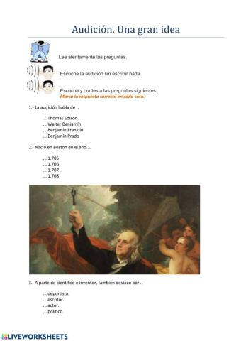 Audición. Benjamin Franklin