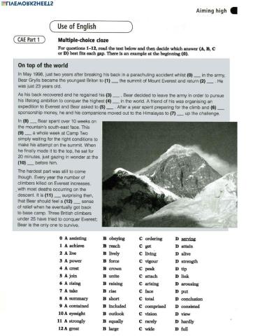 Reading and Use of English part 1