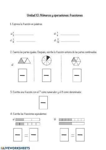 EXAMEN MATE TEMA Fracciones
