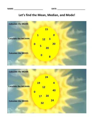 Let's find the MEAN, MEDIAN, and MODE!