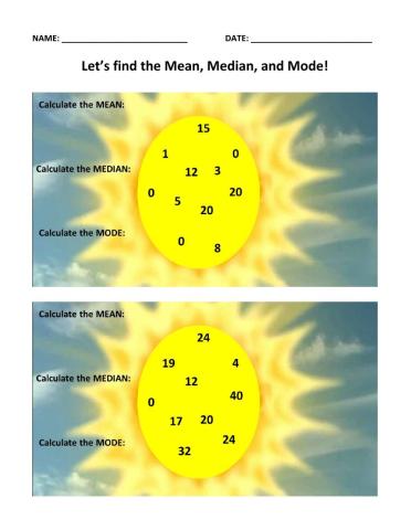 Let's find the MEAN, MEDIAN, and MODE!