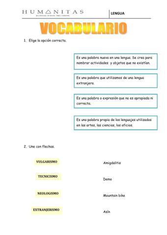 Repaso vocabulario