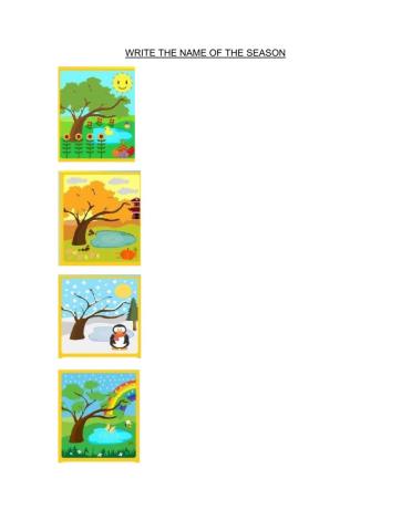 Seasons- write the name