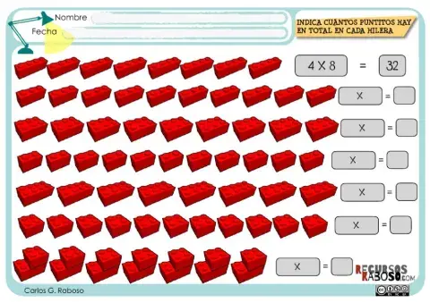 Representación Multiplicación con Lego