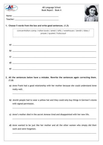 Book report -The diary of a young girl-