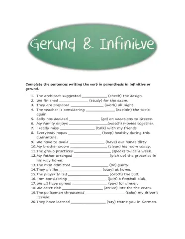 Gerunds - Infinitives