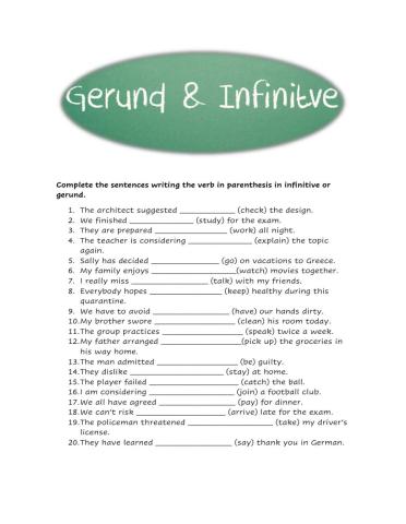 Gerunds - Infinitives