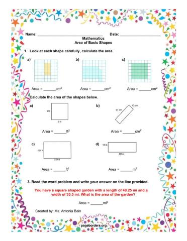 Area of Basic Shapes