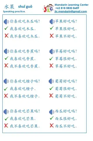 Fruit speaking sentence