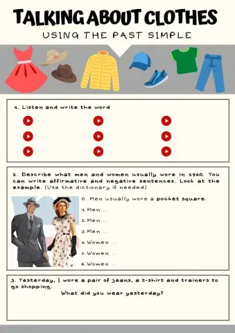 Talking about clothes in the past