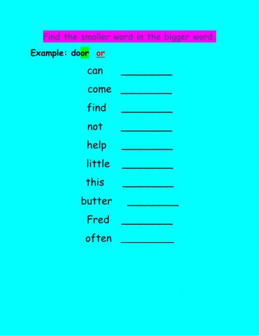 Smaller Word in Bigger Word