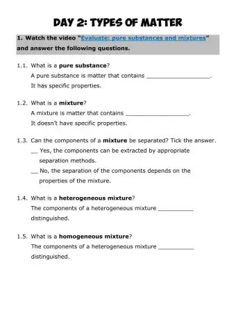 MATTER 3 - Types of matter