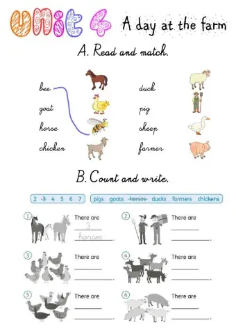 A day at the farm! Exercises