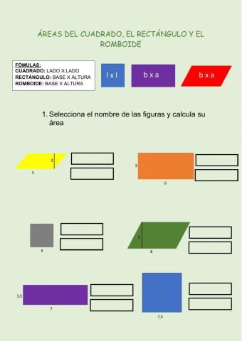 Áreas cuadriláteros