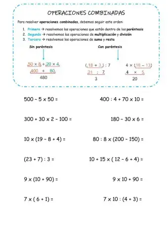 Operaciones combinadas