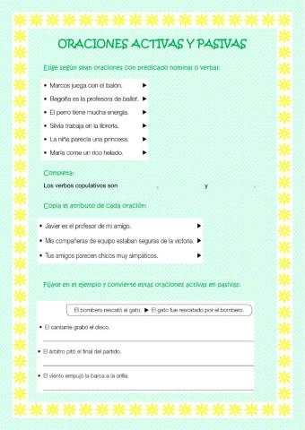 Oraciones activas y pasivas