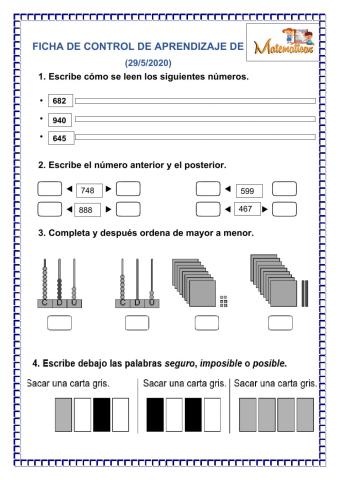 Control de aprendizaje