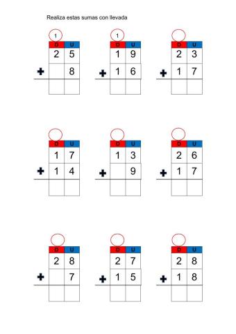 Sumas con llevada