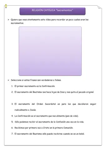 Ficha 1 - Sacramentos