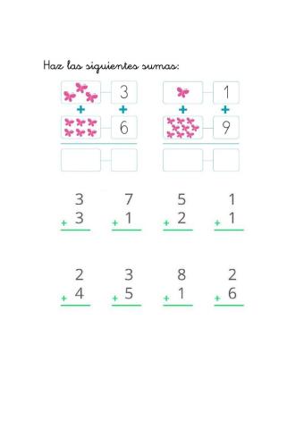 Sumas números hasta el 10