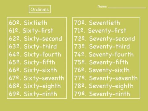 Ordinal 60-79 Listening