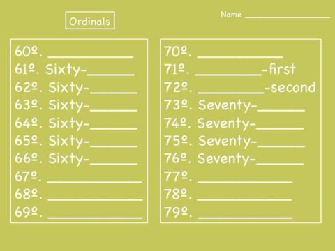 Ordinal 60-79 Writing