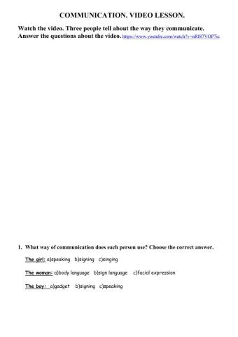 Communication. Video lesson.