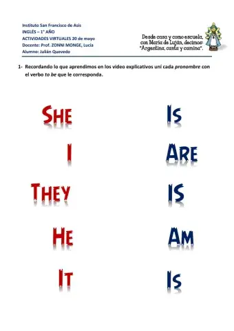 1° Año - Julián - Verbo To be - Adjetives 