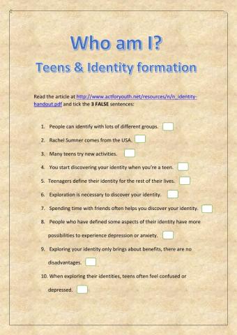 Teens and Identity Formation