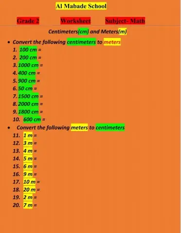 Centimeters and meters