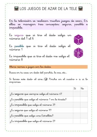 Jugamos al azar de los dados