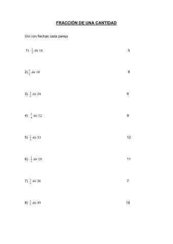 Fracción de una cantidad